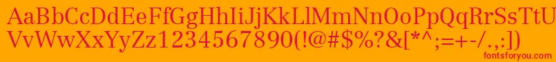 CenturyRepriseLightSsiLight Font – Red Fonts on Orange Background