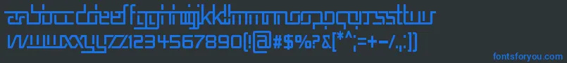 Rep5cn Font – Blue Fonts on Black Background