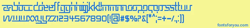 Rep5cn Font – Blue Fonts on Yellow Background