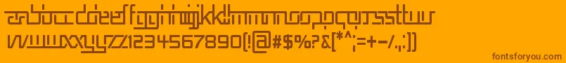 Rep5cn Font – Brown Fonts on Orange Background