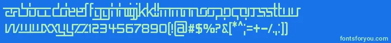 Rep5cn Font – Green Fonts on Blue Background