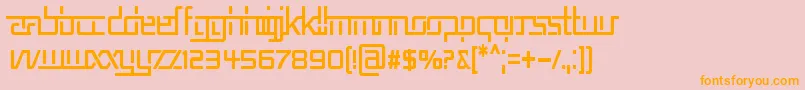 Rep5cn Font – Orange Fonts on Pink Background