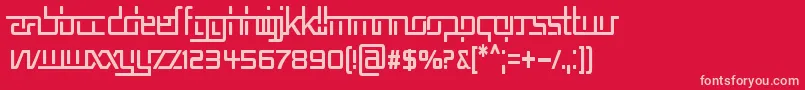 Rep5cn Font – Pink Fonts on Red Background
