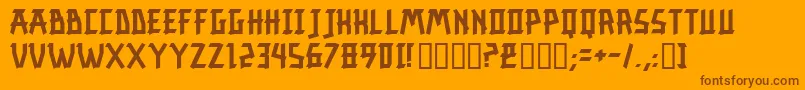 Resurrection Font – Brown Fonts on Orange Background