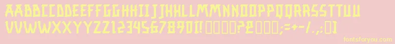 Resurrection Font – Yellow Fonts on Pink Background