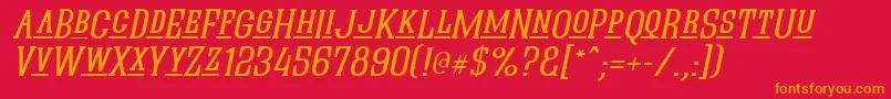 Quasiklo Font – Orange Fonts on Red Background