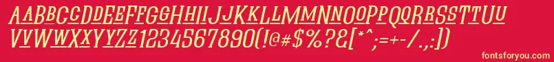 Quasiklo Font – Yellow Fonts on Red Background