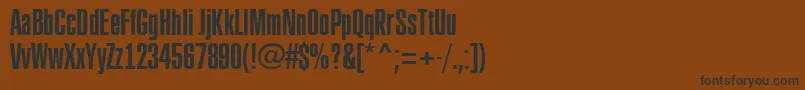 RubricaxtcnRegular-fontti – mustat fontit ruskealla taustalla