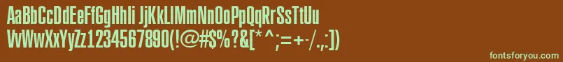RubricaxtcnRegular-fontti – vihreät fontit ruskealla taustalla