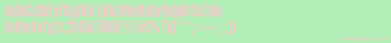 Шрифт RubricaxtcnRegular – розовые шрифты на зелёном фоне