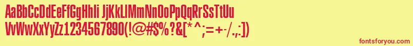 RubricaxtcnRegular-fontti – punaiset fontit keltaisella taustalla