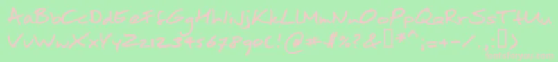 Moanhand Font – Pink Fonts on Green Background
