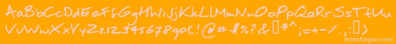Moanhand Font – Pink Fonts on Orange Background