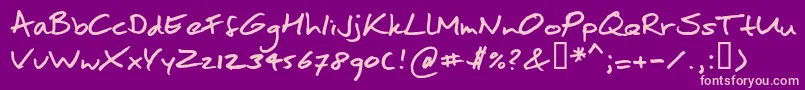 Moanhand Font – Pink Fonts on Purple Background