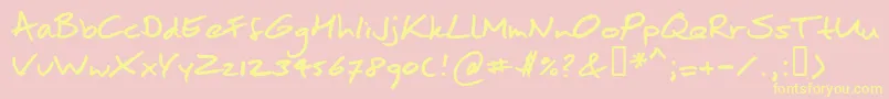 Moanhand Font – Yellow Fonts on Pink Background