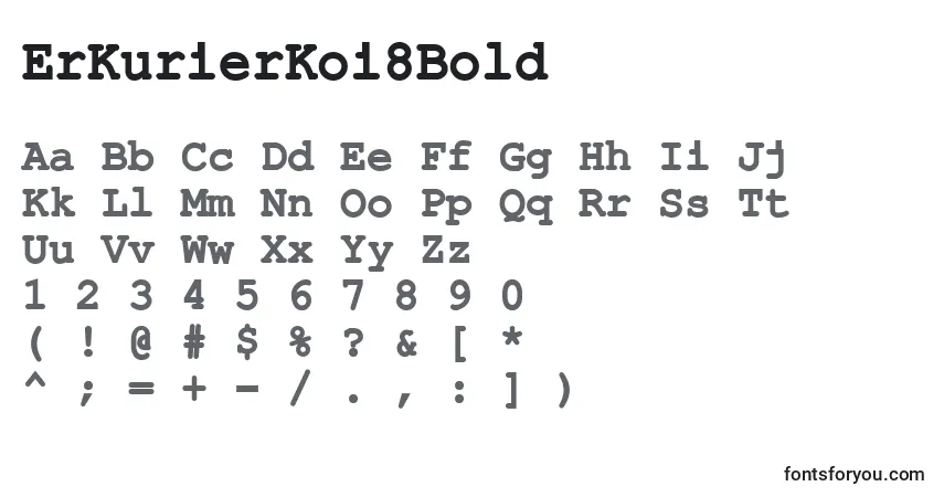 Czcionka ErKurierKoi8Bold – alfabet, cyfry, specjalne znaki