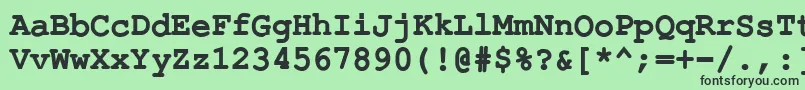 フォントErKurierKoi8Bold – 緑の背景に黒い文字