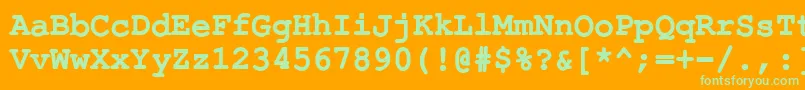 ErKurierKoi8Bold-fontti – vihreät fontit oranssilla taustalla
