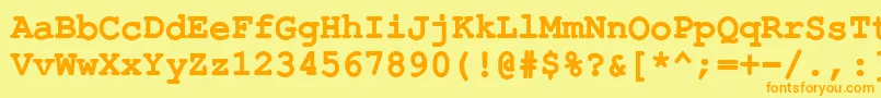 ErKurierKoi8Bold Font – Orange Fonts on Yellow Background