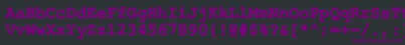 フォントErKurierKoi8Bold – 黒い背景に紫のフォント