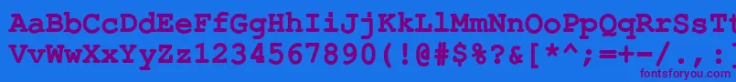 Шрифт ErKurierKoi8Bold – фиолетовые шрифты на синем фоне