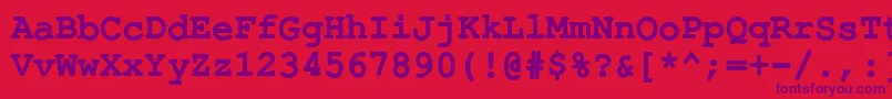 Шрифт ErKurierKoi8Bold – фиолетовые шрифты на красном фоне