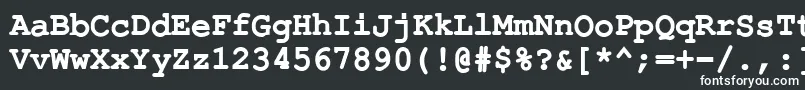 Czcionka ErKurierKoi8Bold – białe czcionki na czarnym tle