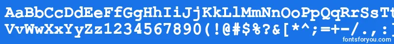 フォントErKurierKoi8Bold – 青い背景に白い文字