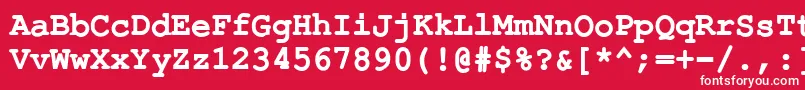 フォントErKurierKoi8Bold – 赤い背景に白い文字