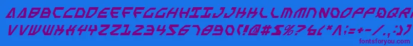 ScarabScriptItalic-Schriftart – Violette Schriften auf blauem Hintergrund