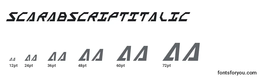 Размеры шрифта ScarabScriptItalic
