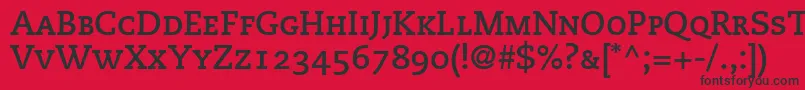PmnCaecilia75BoldSmallCapsOldstyleFigures Font – Black Fonts on Red Background