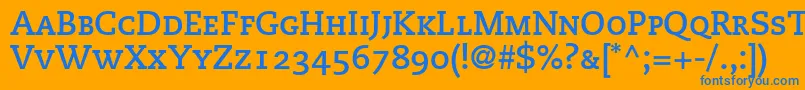 PmnCaecilia75BoldSmallCapsOldstyleFigures Font – Blue Fonts on Orange Background