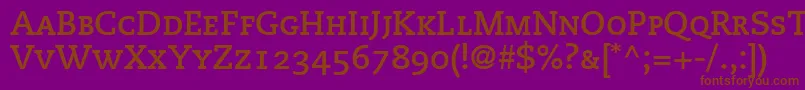 PmnCaecilia75BoldSmallCapsOldstyleFigures Font – Brown Fonts on Purple Background