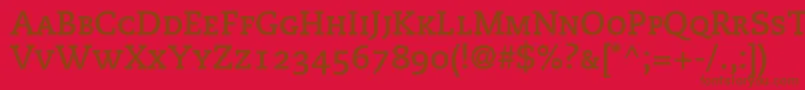 fuente PmnCaecilia75BoldSmallCapsOldstyleFigures – Fuentes Marrones Sobre Fondo Rojo