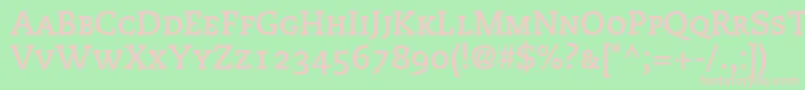 PmnCaecilia75BoldSmallCapsOldstyleFigures Font – Pink Fonts on Green Background