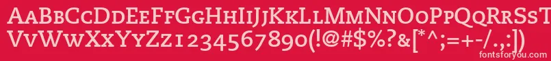 PmnCaecilia75BoldSmallCapsOldstyleFigures Font – Pink Fonts on Red Background