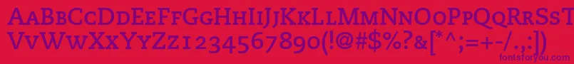 PmnCaecilia75BoldSmallCapsOldstyleFigures Font – Purple Fonts on Red Background