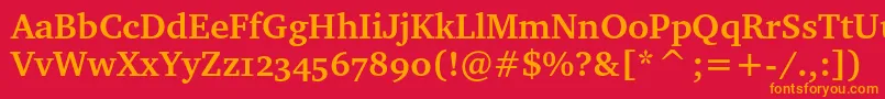 CharteroscBold Font – Orange Fonts on Red Background