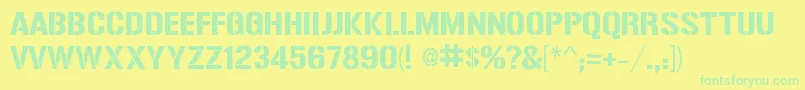 Czcionka ReiseReise – zielone czcionki na żółtym tle