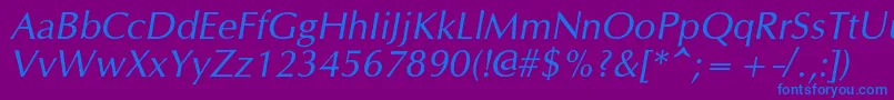 OpiumnewcItalic Font – Blue Fonts on Purple Background