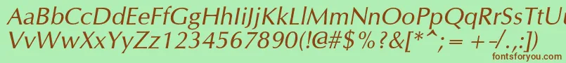 OpiumnewcItalic Font – Brown Fonts on Green Background