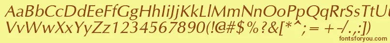 OpiumnewcItalic Font – Brown Fonts on Yellow Background