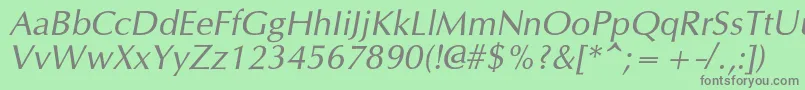 OpiumnewcItalic Font – Gray Fonts on Green Background