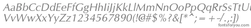 OpiumnewcItalic-fontti – harmaat kirjasimet valkoisella taustalla