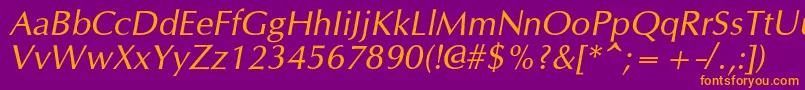 OpiumnewcItalic Font – Orange Fonts on Purple Background