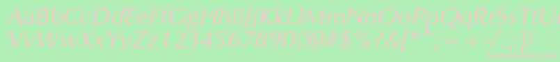 Шрифт OpiumnewcItalic – розовые шрифты на зелёном фоне