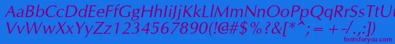 OpiumnewcItalic Font – Purple Fonts on Blue Background