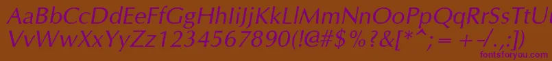 OpiumnewcItalic Font – Purple Fonts on Brown Background