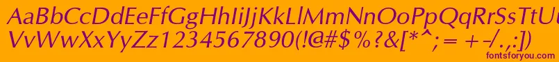 OpiumnewcItalic Font – Purple Fonts on Orange Background